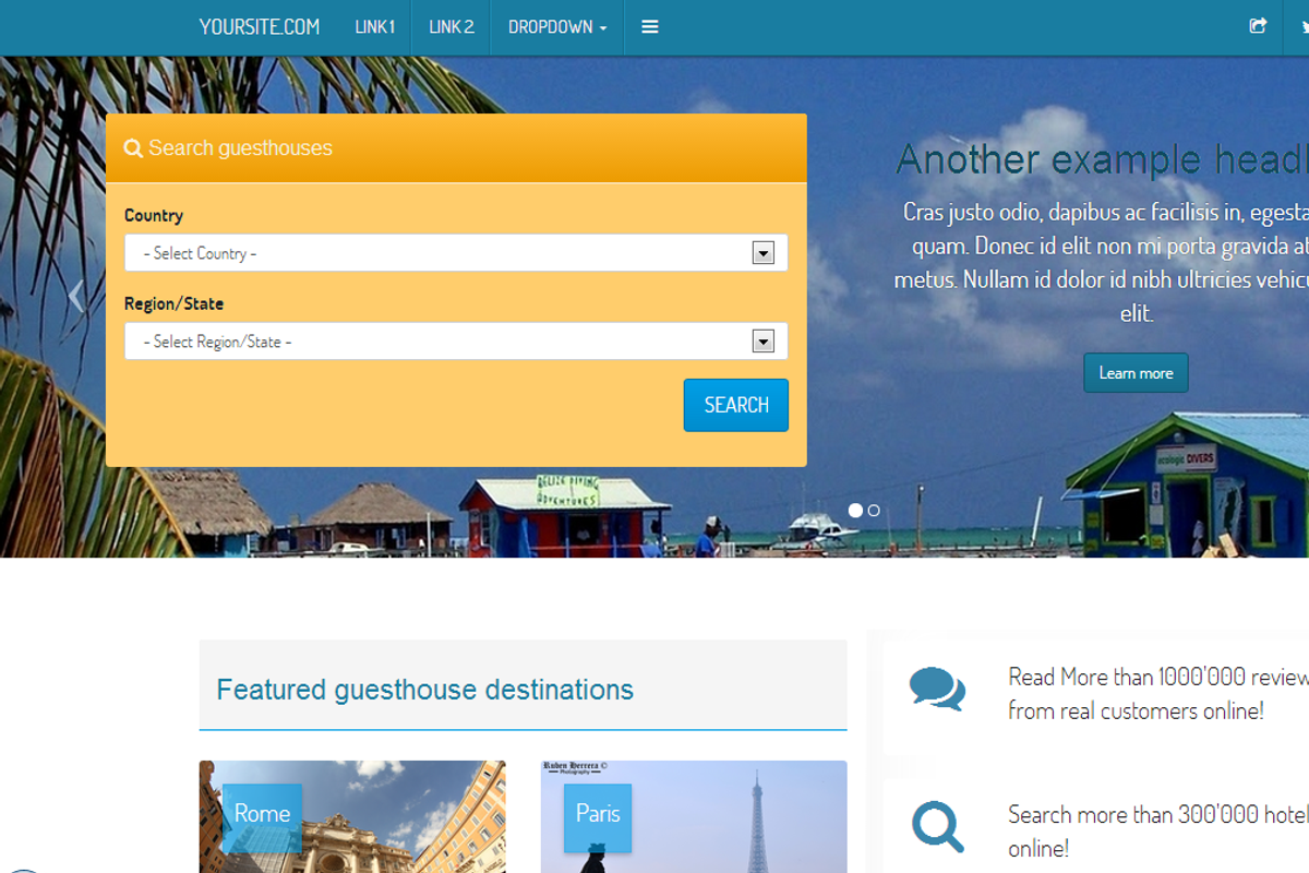 Booking portal responsive Bootstrap, a Websites & App Template by ...