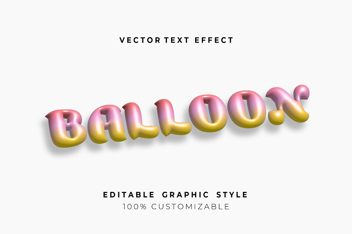 Glossy Gradient Balloon Text Effect