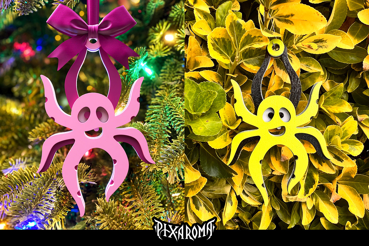 10 Cute Monsters 3D Layered Cut File, an Illustration by pixaroma (Photo 7 of 13)