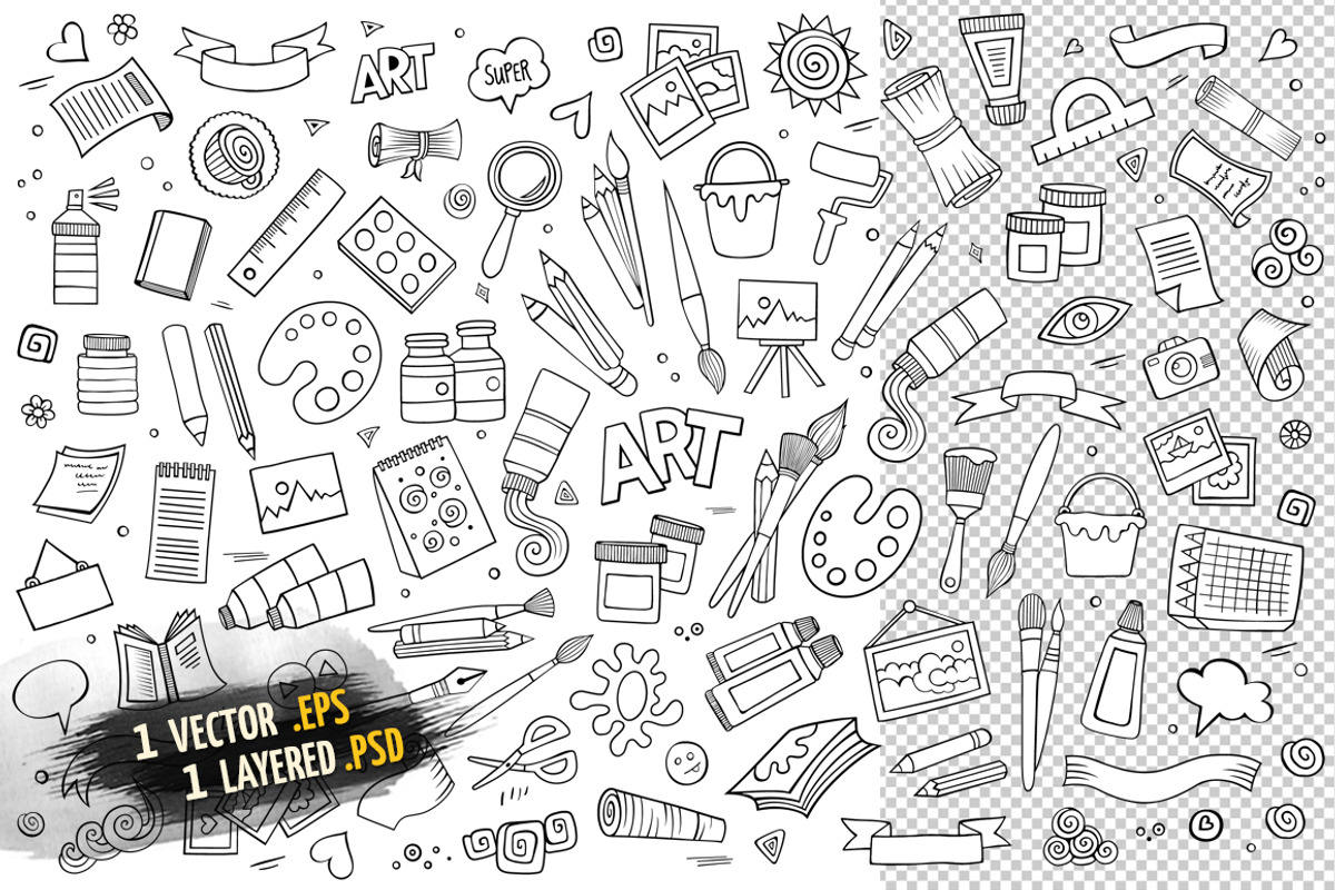 Art Objects & Elements Set, an Object Graphic by BALABOLKA (Photo 3 of 4)