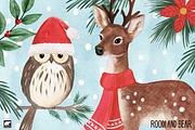 Christmas Watercolor Woodland, Xmas, an Illustration by Roodi and Bear (Thumbnail 3 of 3)