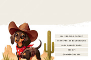 Vintage Cowboy Dog Clipart Bundle, an Animal Illustration by Design Scotch (Thumbnail 7 of 8)