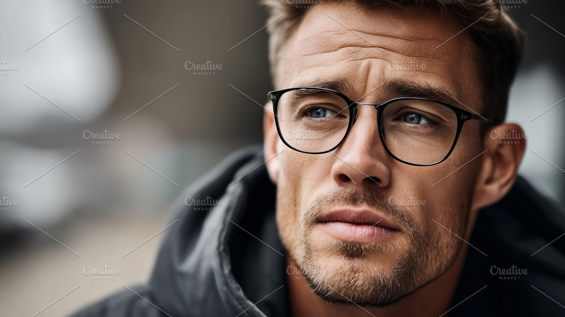 Thoughtful young man with glasses, a Person Photo by MistyDay