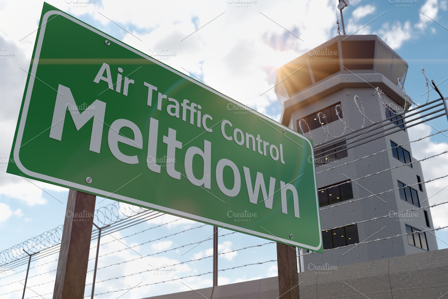 Air Traffic Control Meltdown Sign, a Transportation Photo by Andy Dean Photography