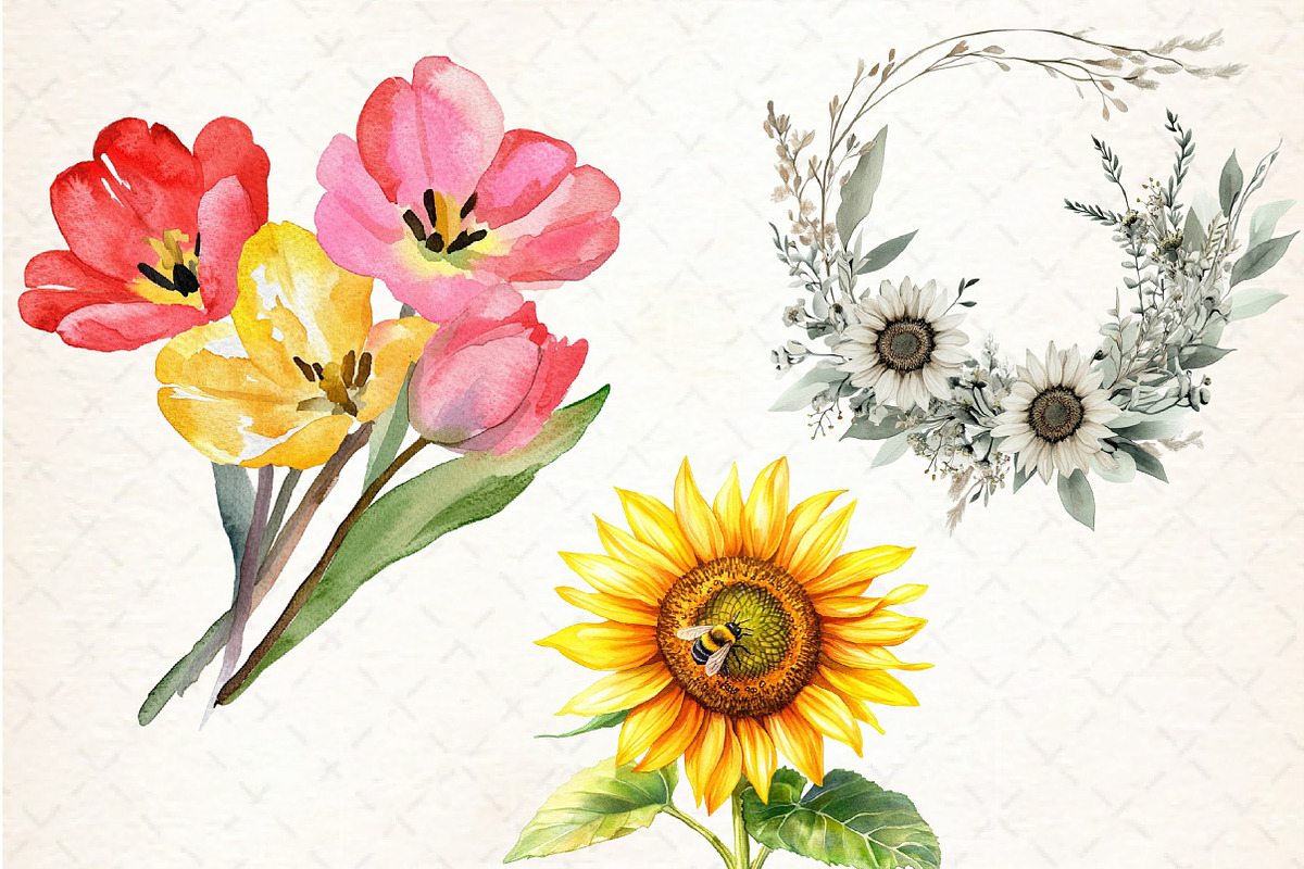 Watercolor Flower Clipart, an Illustration by Libby Wishes (Photo 2 of 5)