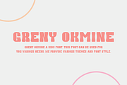 Greny Okmine - Groovy Font, a Sans Serif Font by Iqsiart Studio (Thumbnail 2 of 6)