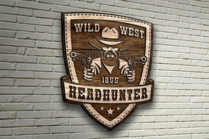 Cowboy Western Headhunter Badge