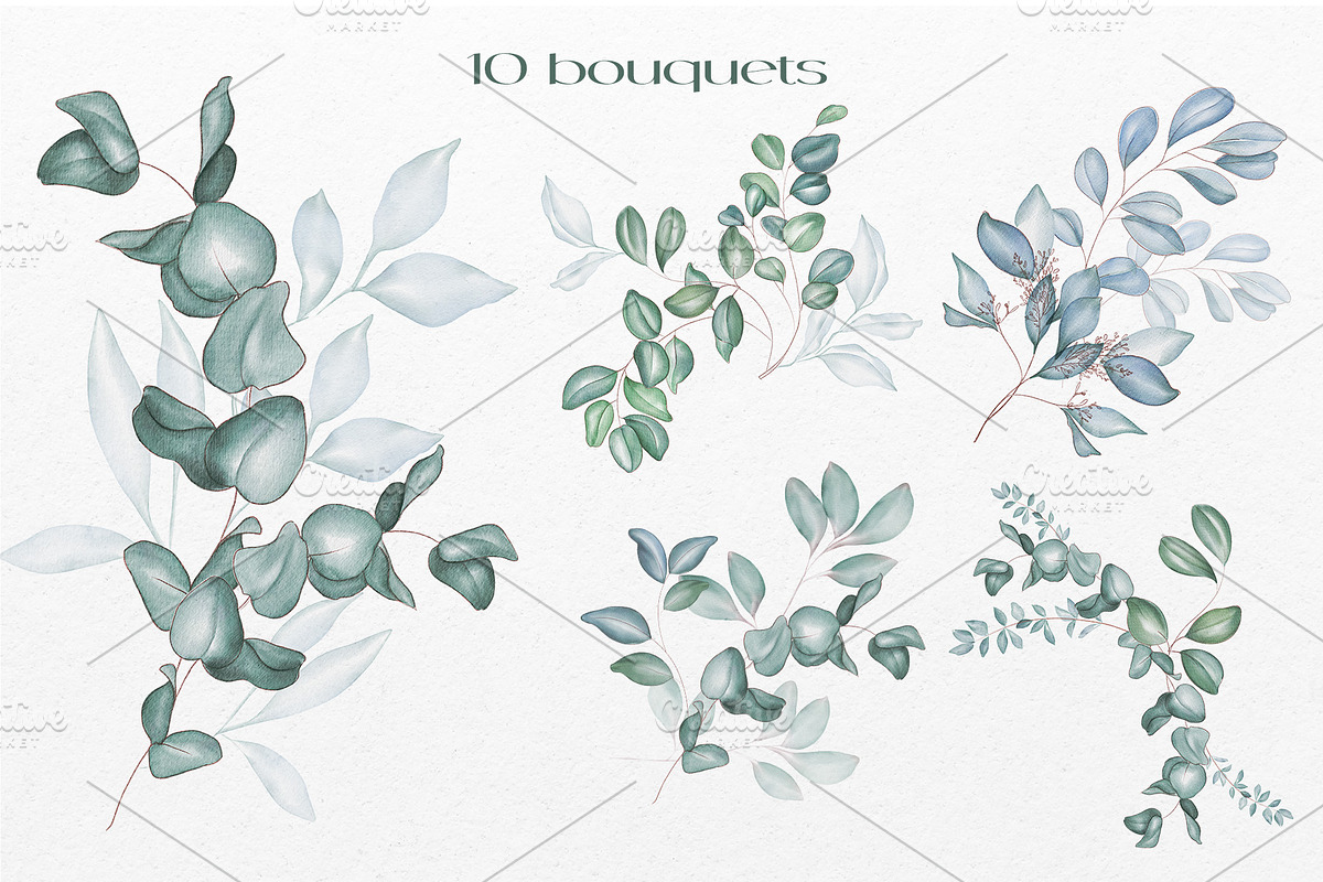 Greenery. Watercolor illustration, a Decorative Illustration by DamriNa art (Photo 9 of 11)