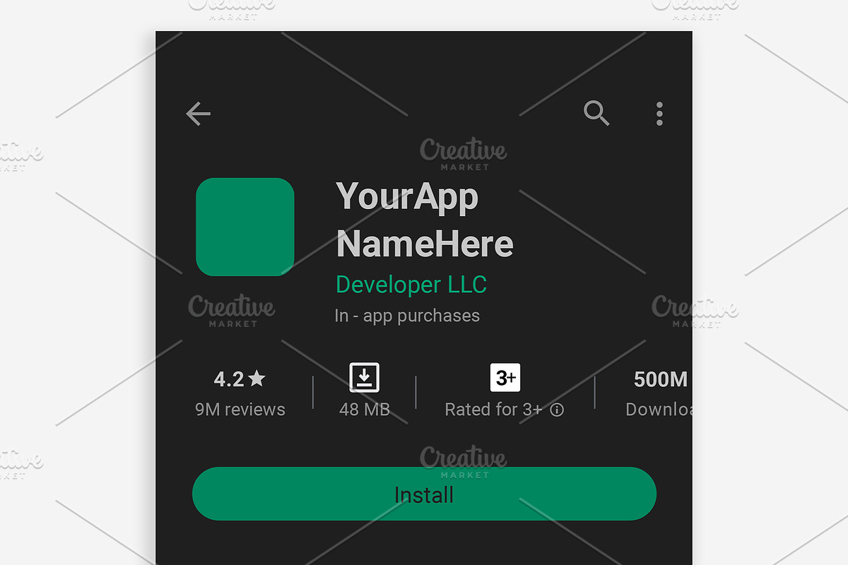 Google Play App Mockup PSD, a Social Media Template by Dilshod Sobirov (Photo 5 of 5)