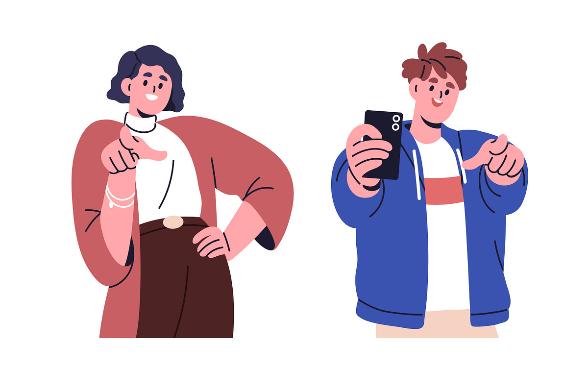 Happy people pointing at you set, a Person Illustration by Good Studio (Photo 3 of 7)