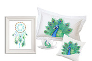 Watercolor Peacock Clipart Images, an Illustration by Whimseez (Thumbnail 3 of 4)