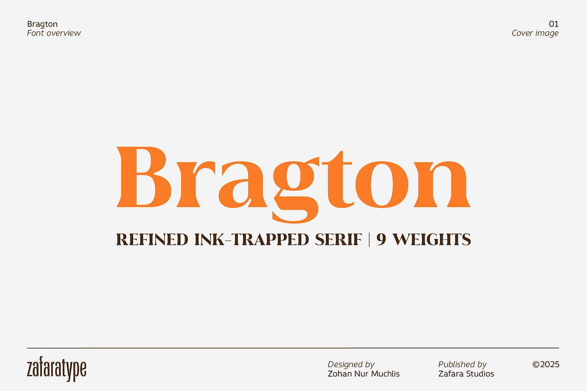 Bragton, a Serif Font by Zafara Studios (Photo 1 of 10)