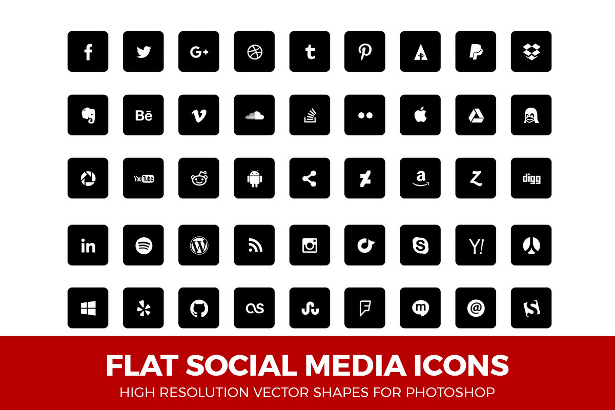 Social Media Icons Round Black, an Icon by Design Bits