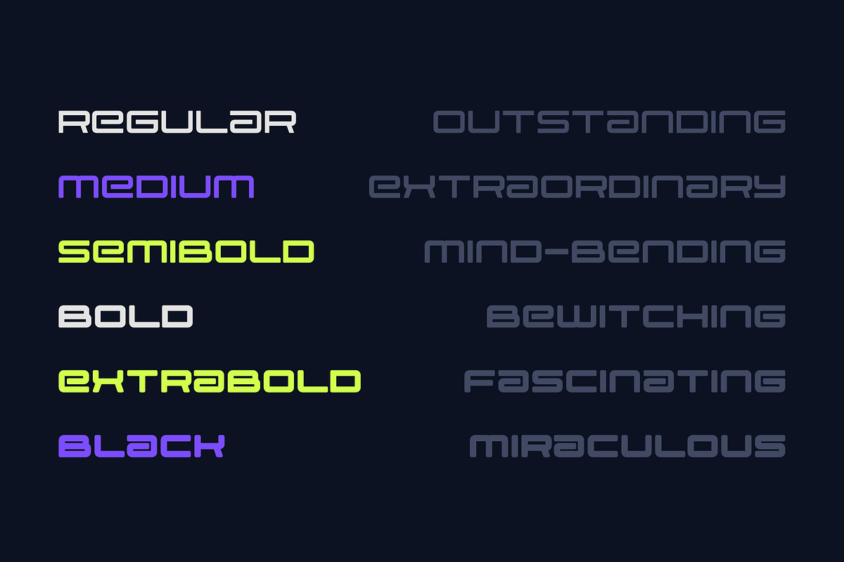 Aerios Futuristic Font Family, a Sans Serif Font by alpercakici (Photo 6 of 13)