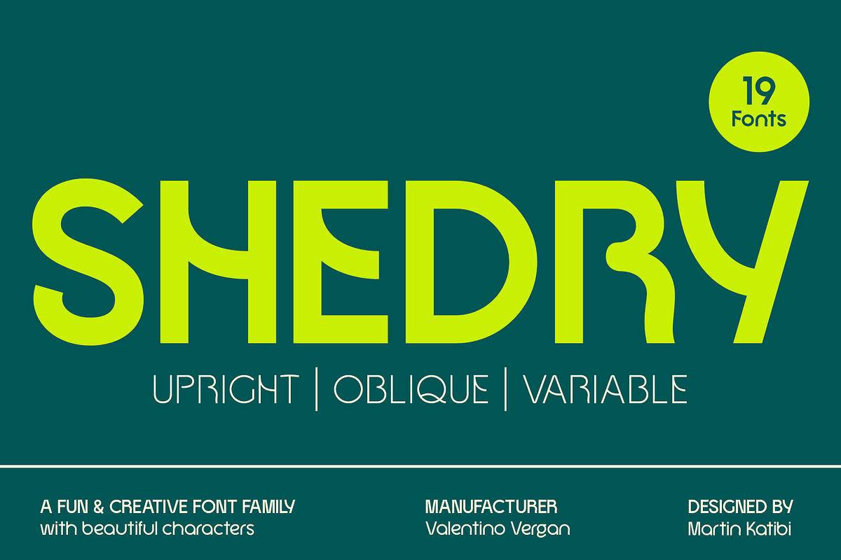 Shedry - Variable Sans Serif, a Sans Serif Font by Valentino Vergan (Photo 1 of 12)
