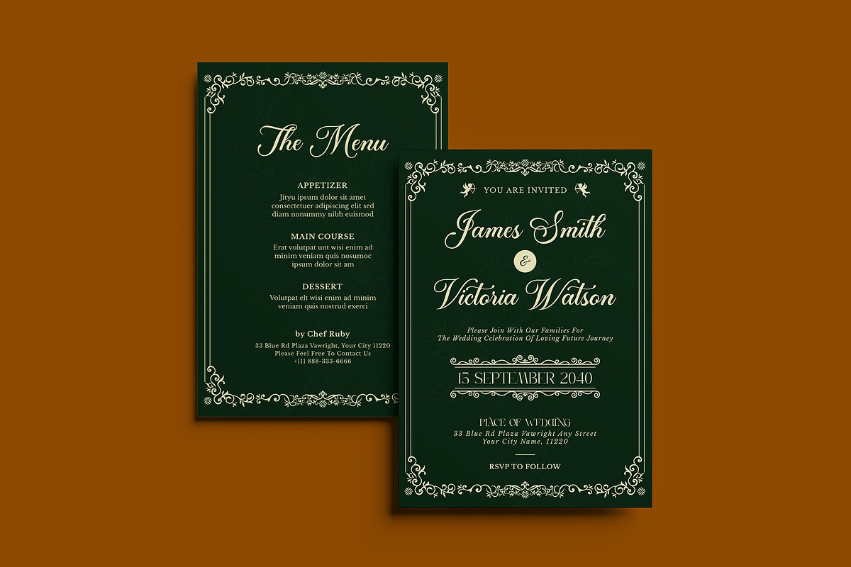 Art Deco Wedding Invitation, an Invitation Template by dokudokunomi (Photo 1 of 4)