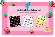 Flat Strawberry Stickers, an Emoji Icon by Vectors Market (Thumbnail 3 of 4)