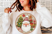 Round Patchwork Christmas Santa PNG, an Illustration by SinaCreation (Thumbnail 6 of 7)