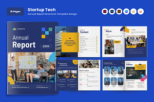 Startup Tech Annual Report Brochure, a Brochure Template by twinstd