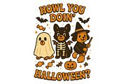 Howl You Doin Halloween Dog Costume, a Background Graphic by LaseredNinja (Thumbnail 1 of 7)