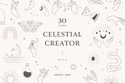Celestial Logo Creator Set, a Graphic by Minimal Marks (Thumbnail 1 of 5)