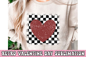 Retro Valentine Checkered Heart Svg