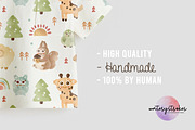 5 Cute Forest animal pattern, a Pattern Graphic by Waterystrokes (Thumbnail 5 of 6)