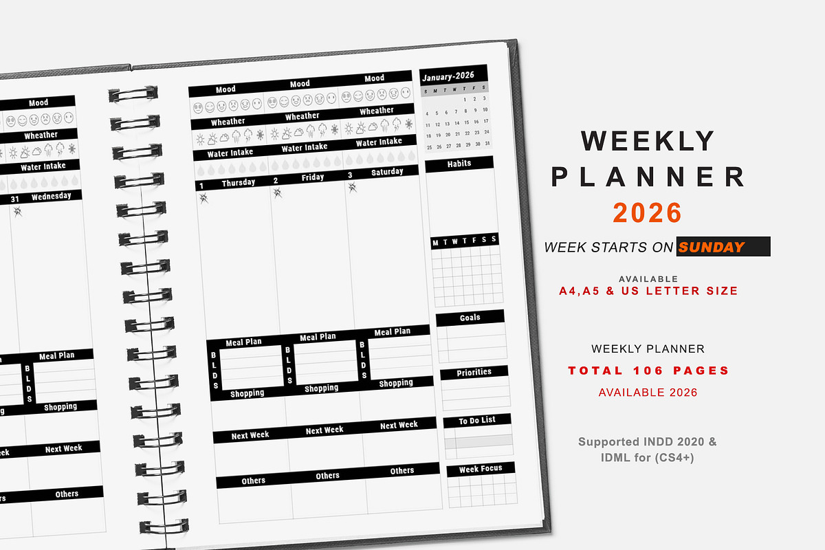 2026 Sunday Start Ultimate Planner, a Stationery Template by MNT-Creator (Photo 2 of 10)