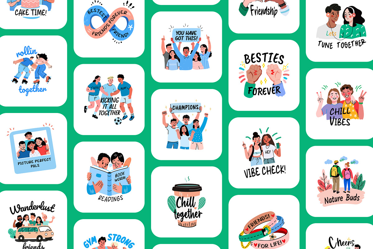 Friends Stickers Pack, an Emoji Icon by Prosymbols (Photo 6 of 9)