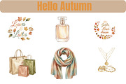 Hello Autumn Watercolor Clipart, a Seasonal Illustration by Tanya Kart (Thumbnail 13 of 17)