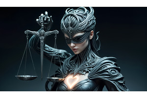 A modern Themis: her blindfold is, a Graphic by TatsianaSalauyova