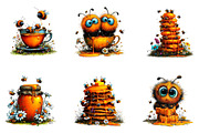Whimsical Bee and Honey Clipart, a Seasonal Illustration by CreationArt (Thumbnail 2 of 5)