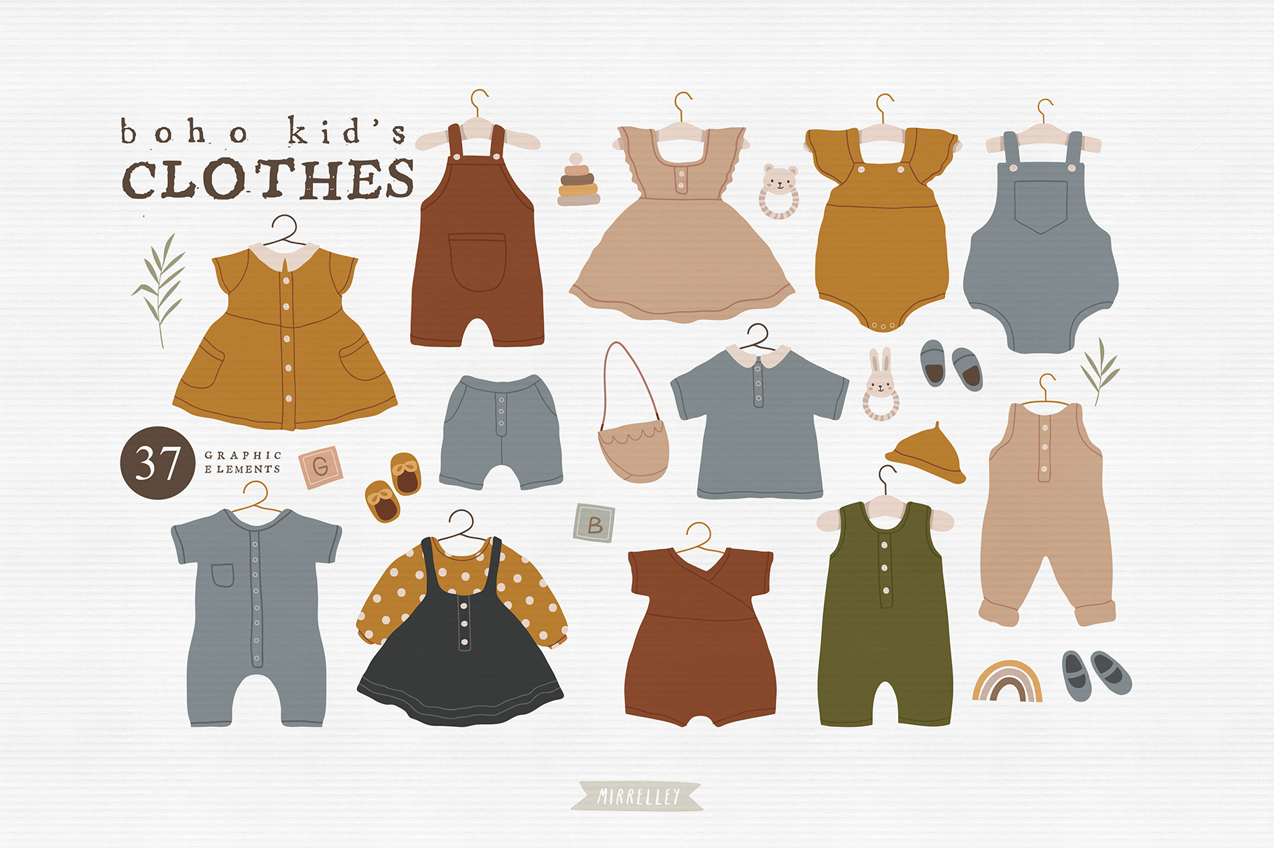 Boho Kids clothes collection, an Illustration by Mirrelley