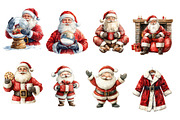 Sparkly Santa Clipart Bundle, an Illustration by Daily.Designs (Thumbnail 3 of 4)
