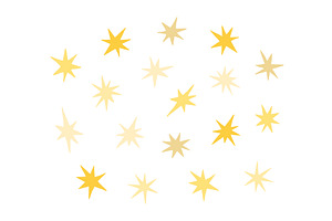 Golden stars illustration isolated