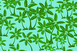 Seamless Tropical Palms Pattern