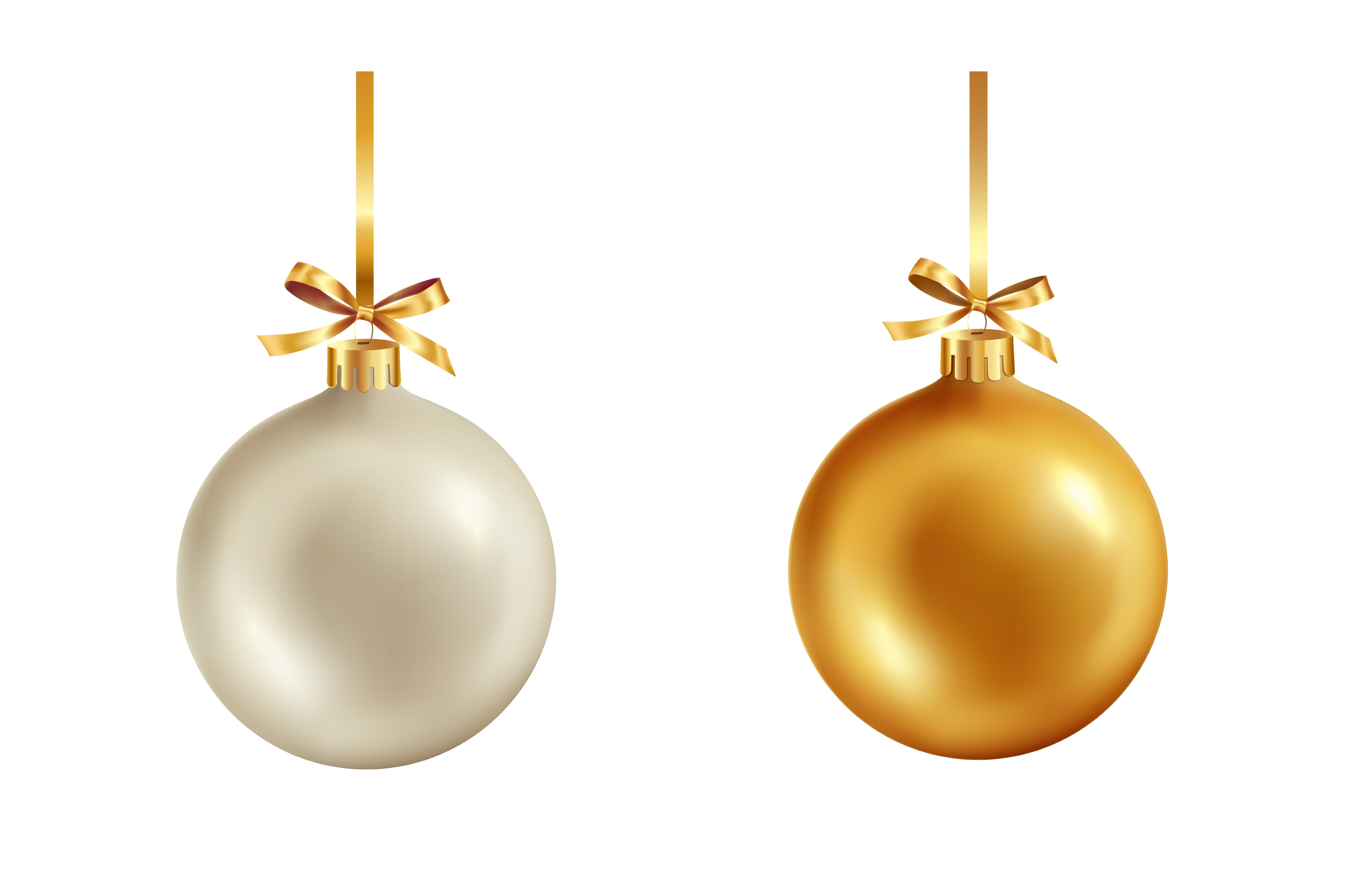Gold Christmas bauble with ribbon, a Texture Illustration by Marinstri