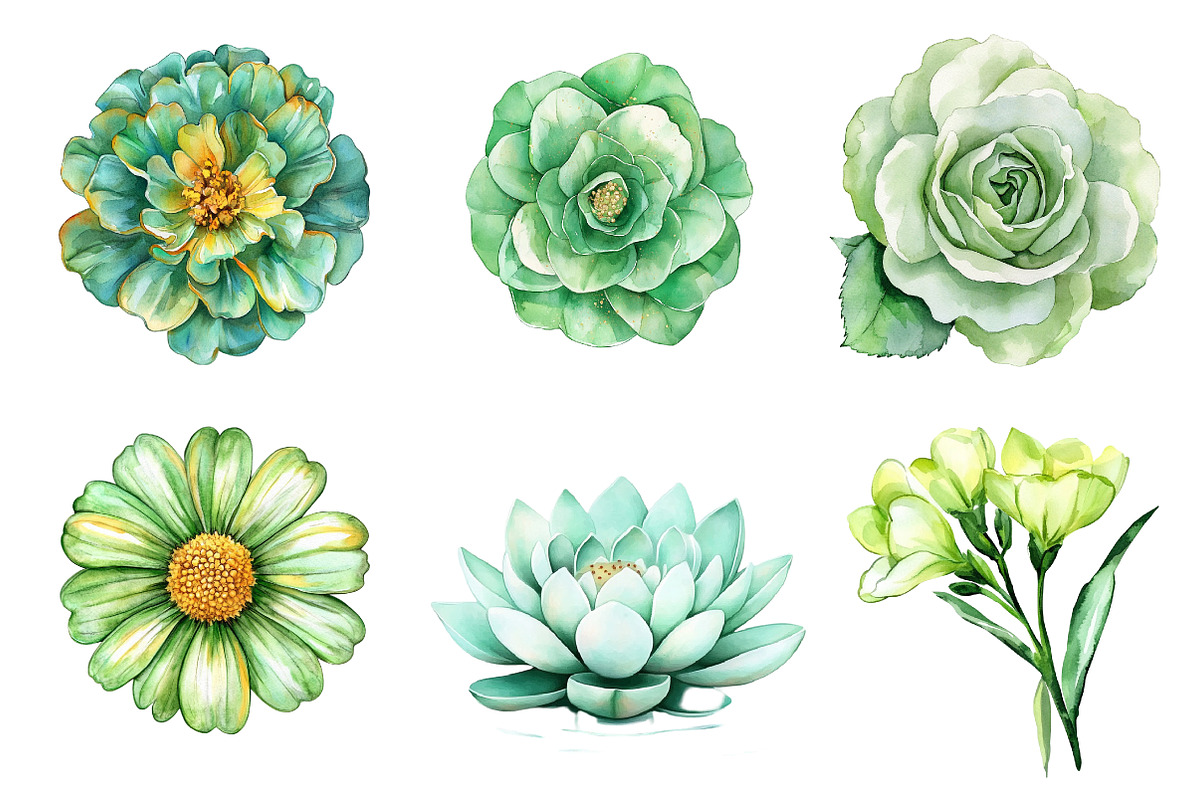 Green Blossom Spring Clipart, an Illustration by CreationArt (Photo 3 of 5)