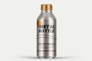 Metal Drink Bottle Mockup