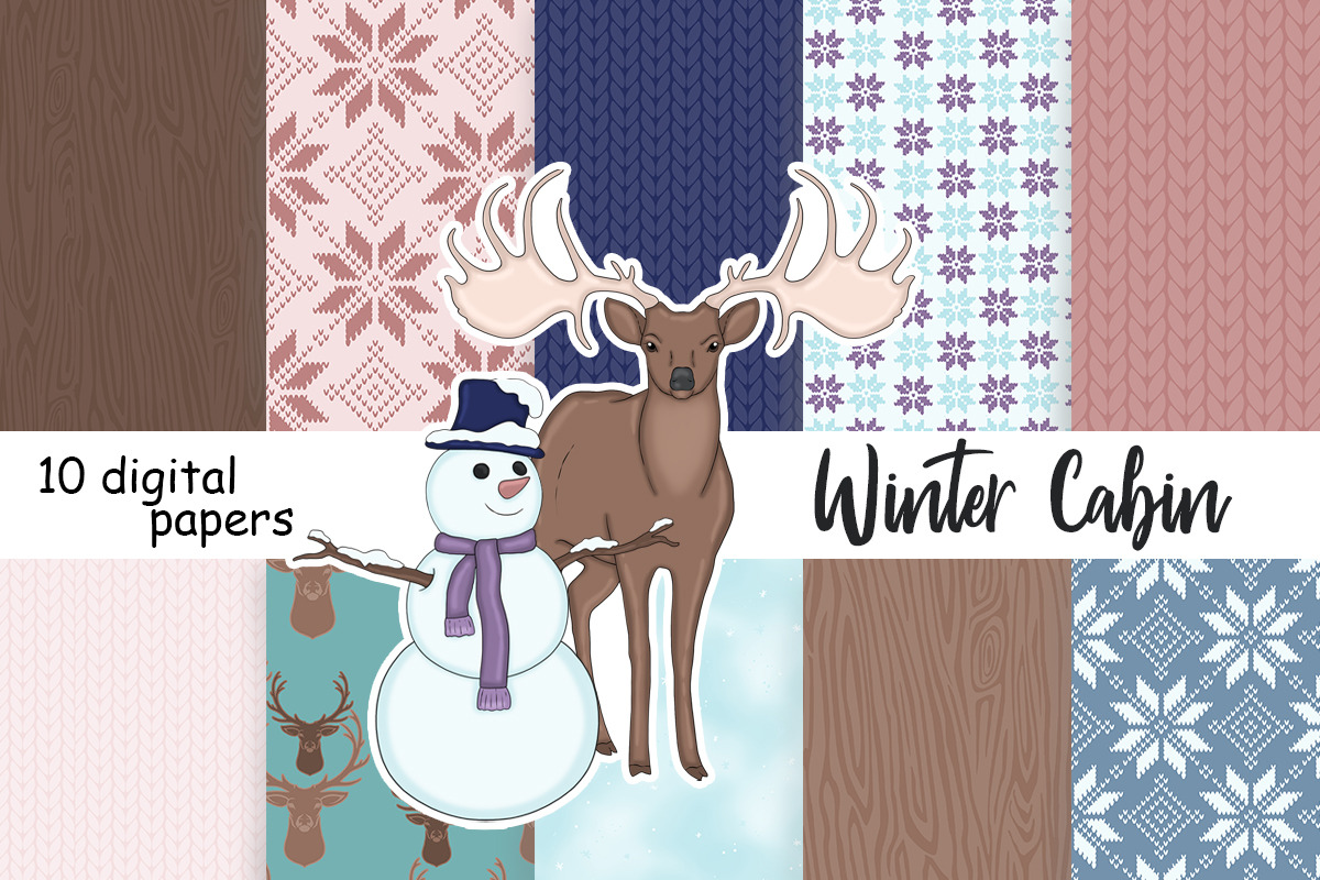 Winter Cabin Pattern, a Pattern Graphic by GlamArtZhanna (Photo 2 of 3)
