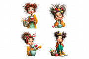 Whimsical Easter Coffee Girl Clipart, an Illustration by Daily.Designs (Thumbnail 7 of 7)
