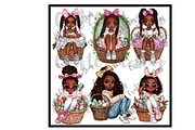 Black Girl Easter Clipart, an Illustration by CraftCrateShop (Thumbnail 3 of 5)