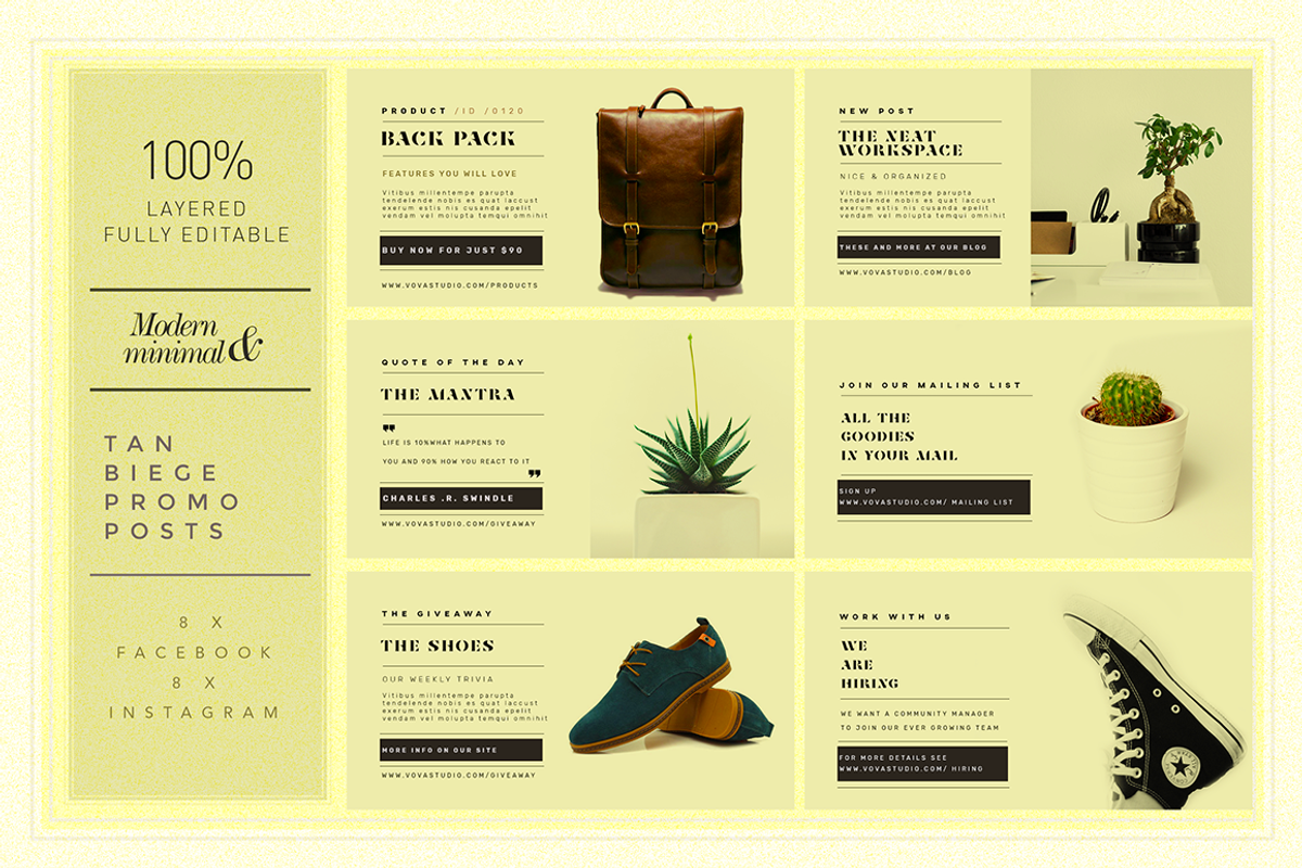 TANBIEGE Social Media Promo Posts, a Social Media Template by Vova (Photo 1 of 14)