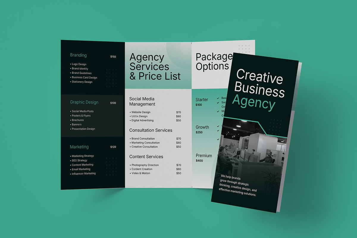 Business Price List Trifold Brochure, a Brochure Template by graphicook (Photo 1 of 3)
