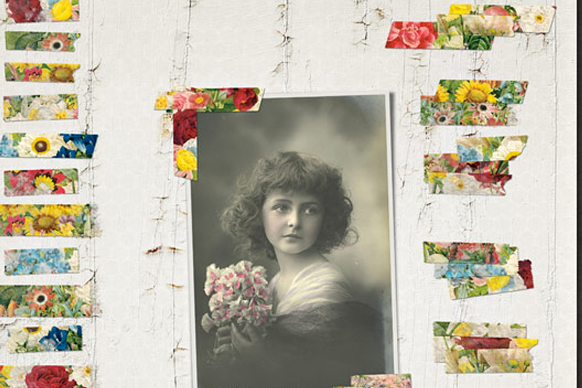 Digital Washi Tape Layered Floral preview 2
