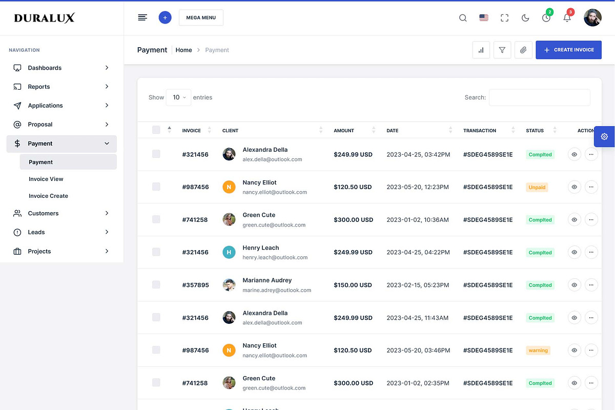 Duralux - Admin & Dashboard HTML preview 3