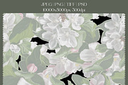 Apple Blossom - Botanical pattern, a Pattern Graphic by NNclipart (Thumbnail 9 of 12)