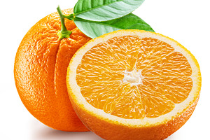 Ripe orange fruit and half of orange, a Food & Drink Photo by Volff