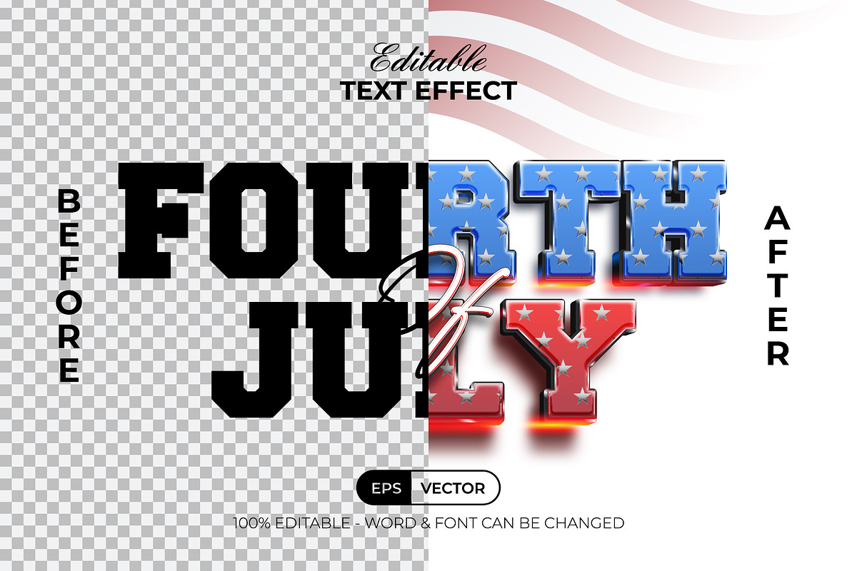 Fourth of July Text Effect, a Layer Style Add-On by Mockmenot (Photo 2 of 3)