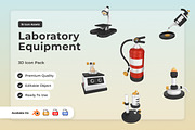 Scientific Laboratory 3D Icon Packs, a Technology Illustration by twinstd (Thumbnail 1 of 6)